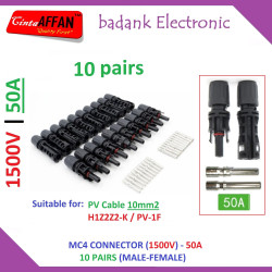 10 pairs MC4 Connector 1500V 50A Male/Female Solar Cell Panel Surya